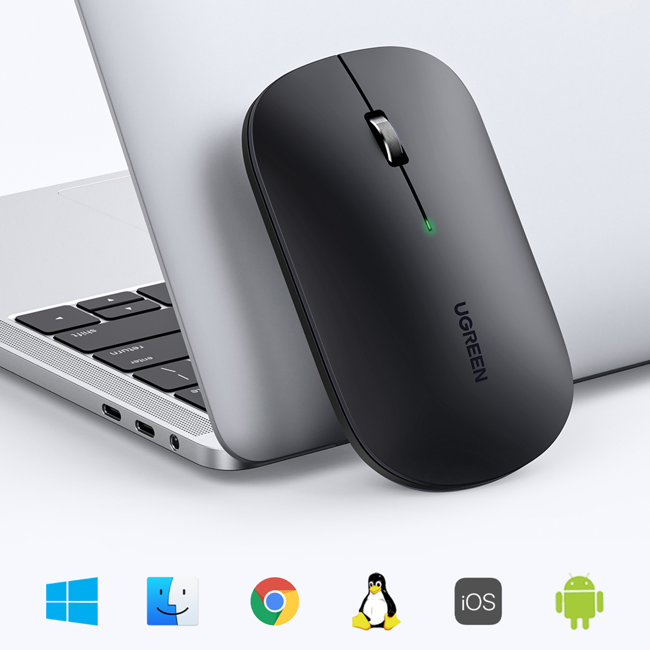 UGREEN Wireless Mouse Portable - Gray MU001 90373-1