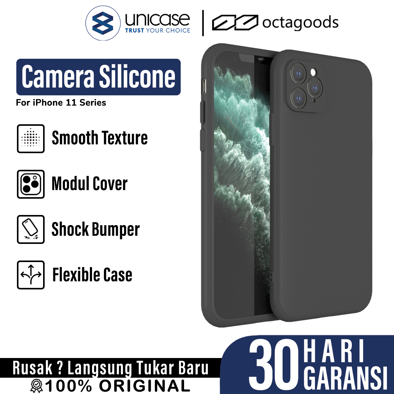 Case iPhone 11 Pro Max Octagoods Camera Silicone Cover Softcase Casing