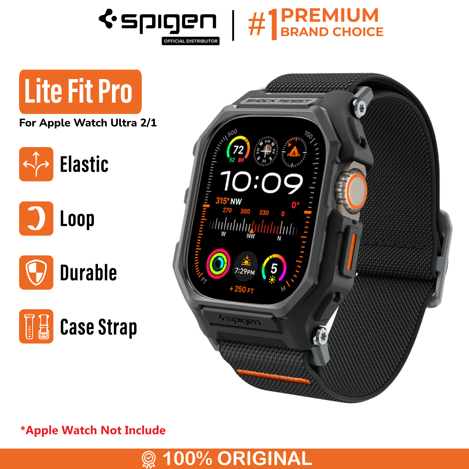 Spigen Apple Watch Series Ultra 2 / 1 (49mm) Case Lite Fit Pro - Matte Black ACS07104