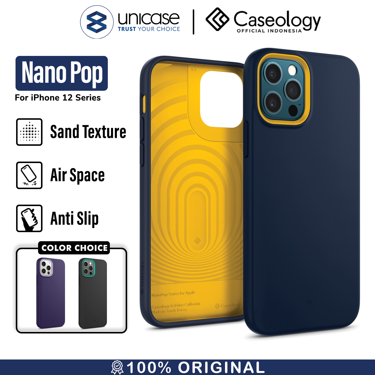 Caseology iPhone 12 / 12 Pro Case Nano Pop - Blueberry Navy ACS01723