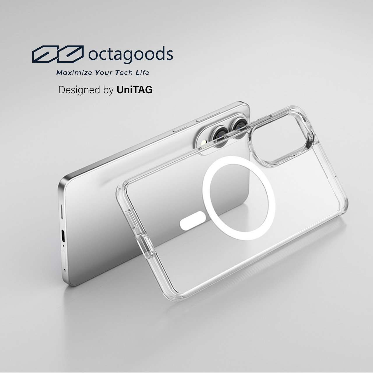 Octagoods Galaxy S25 Edge Case Dual Clear Magsafe - Clear K08352