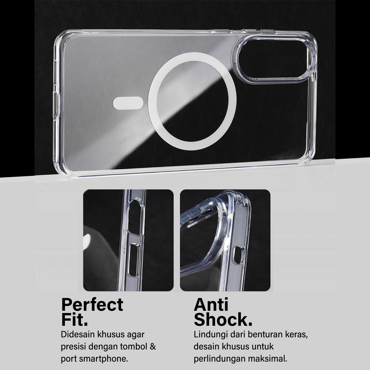 Octagoods Galaxy S25 Edge Case Dual Clear Magsafe - Clear K08352