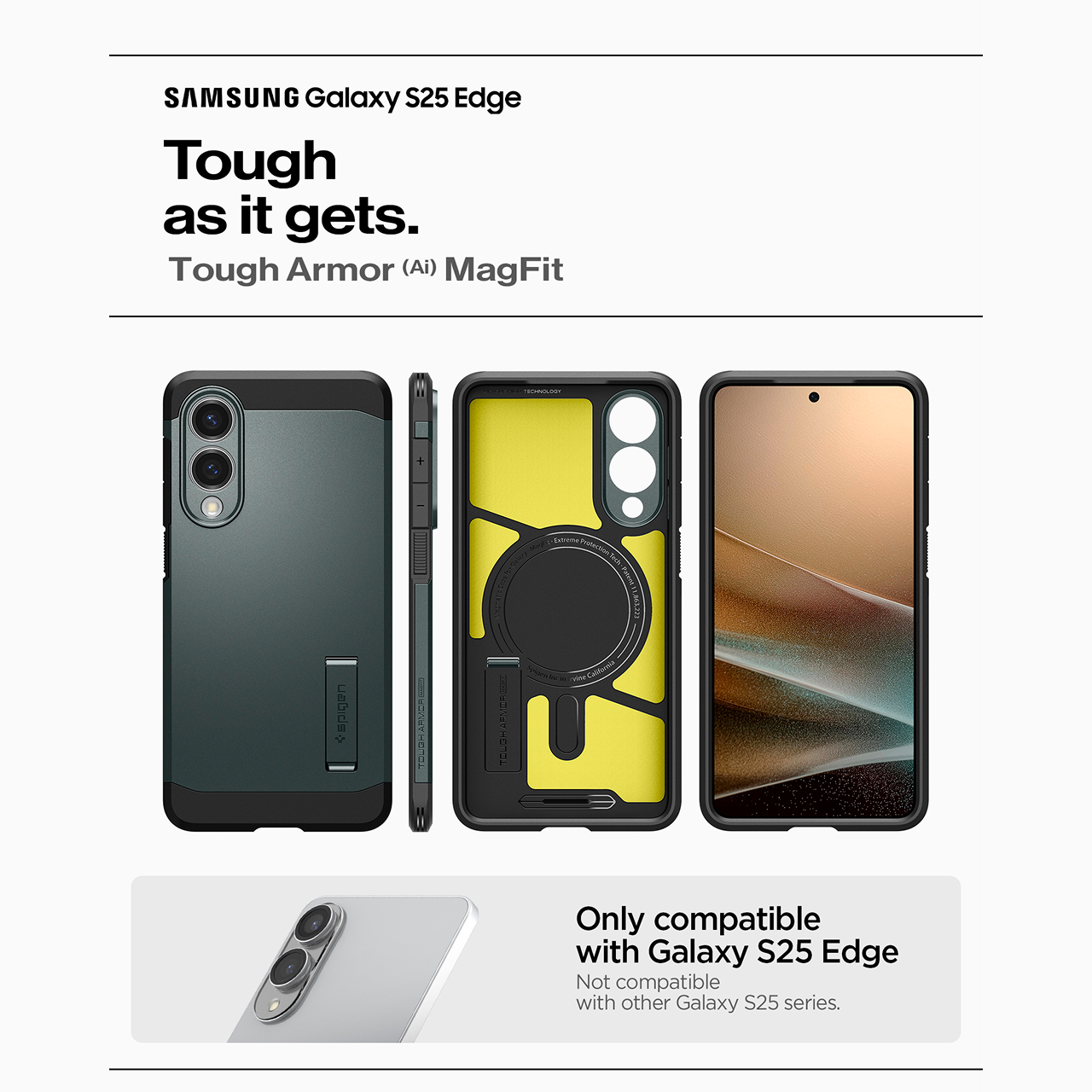 Spigen Galaxy S25 Edge Case Magsafe Tough Armor MagFit - Black ACS09422