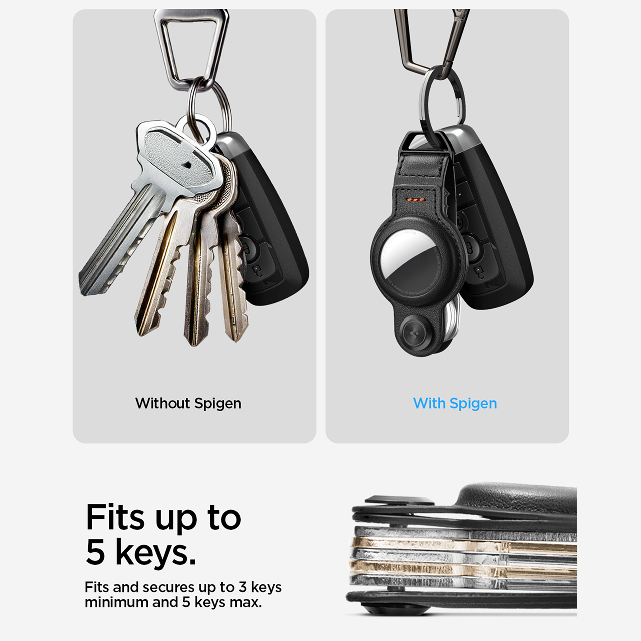 Spigen AirTag 2 / AirTag Case With Key Holder Valentinus Pro - Black AHP09660