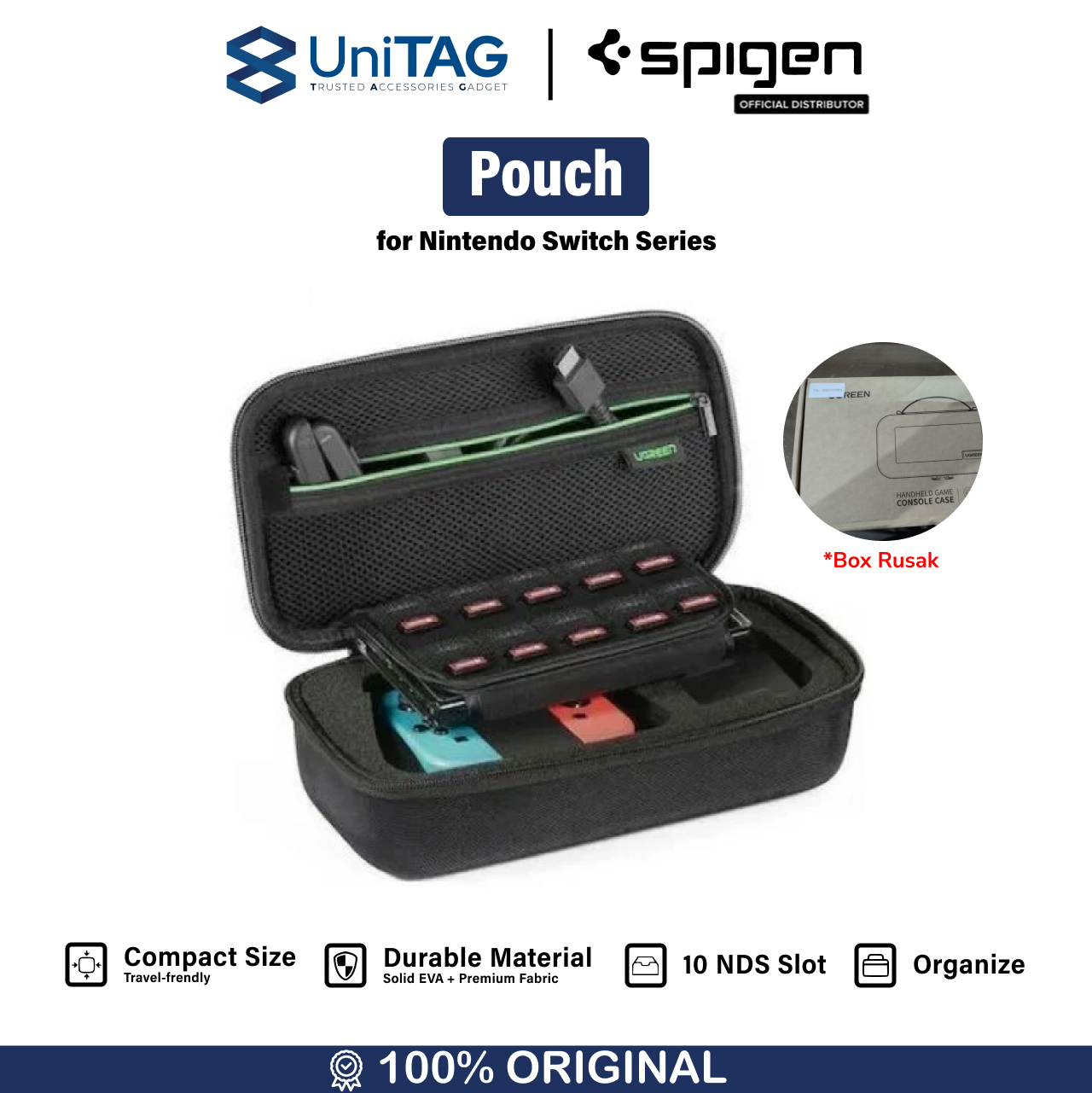 UGREEN Storage Bag Nintendo Switch S Size - Black LP145 50275-1