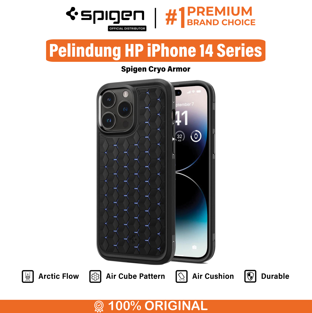 Case iPhone 14 Pro Max Plus Spigen Cryo Armor Cooling Gaming Casing