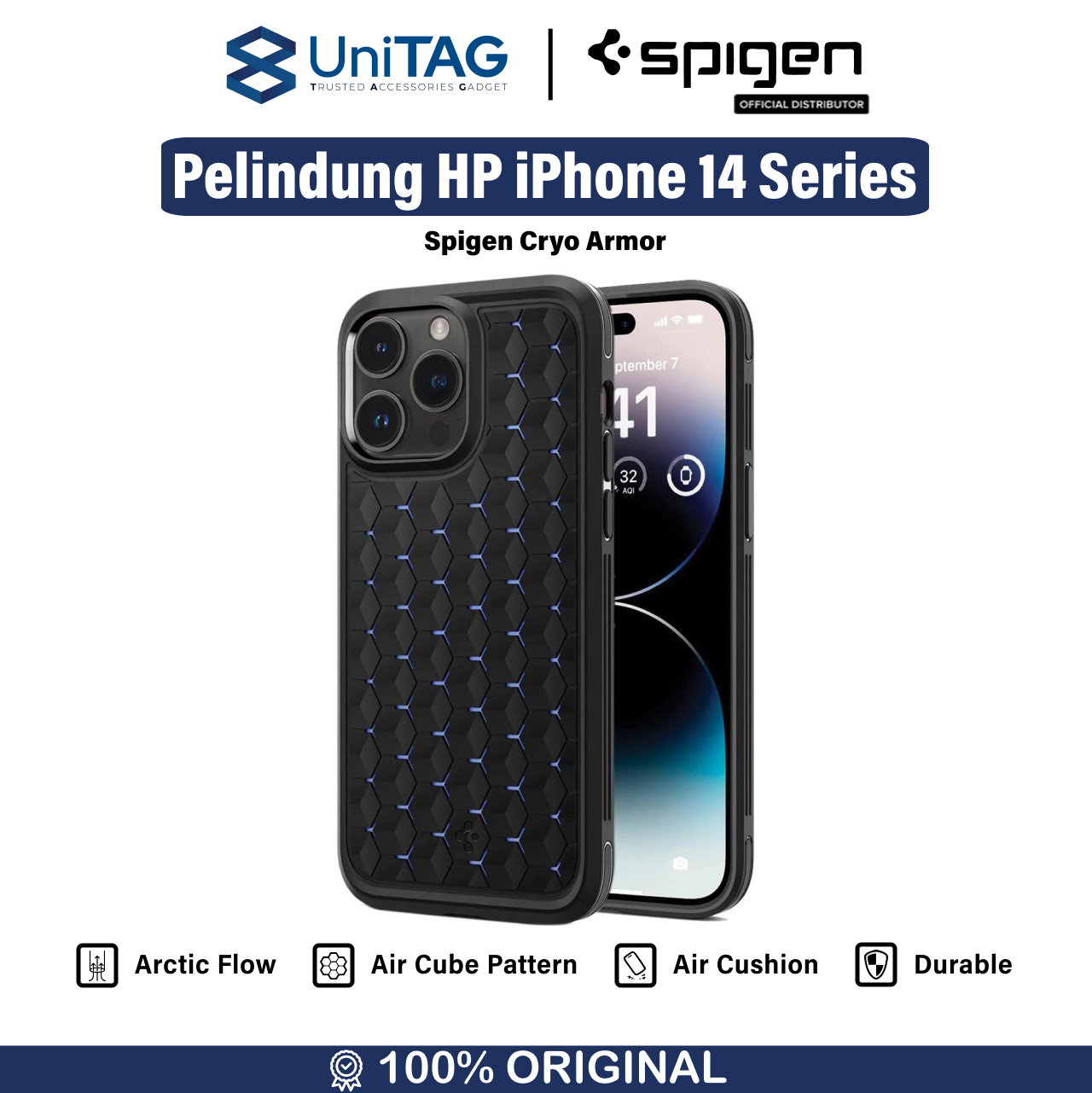 Case iPhone 14 Pro Max Plus Spigen Cryo Armor Cooling Gaming Casing