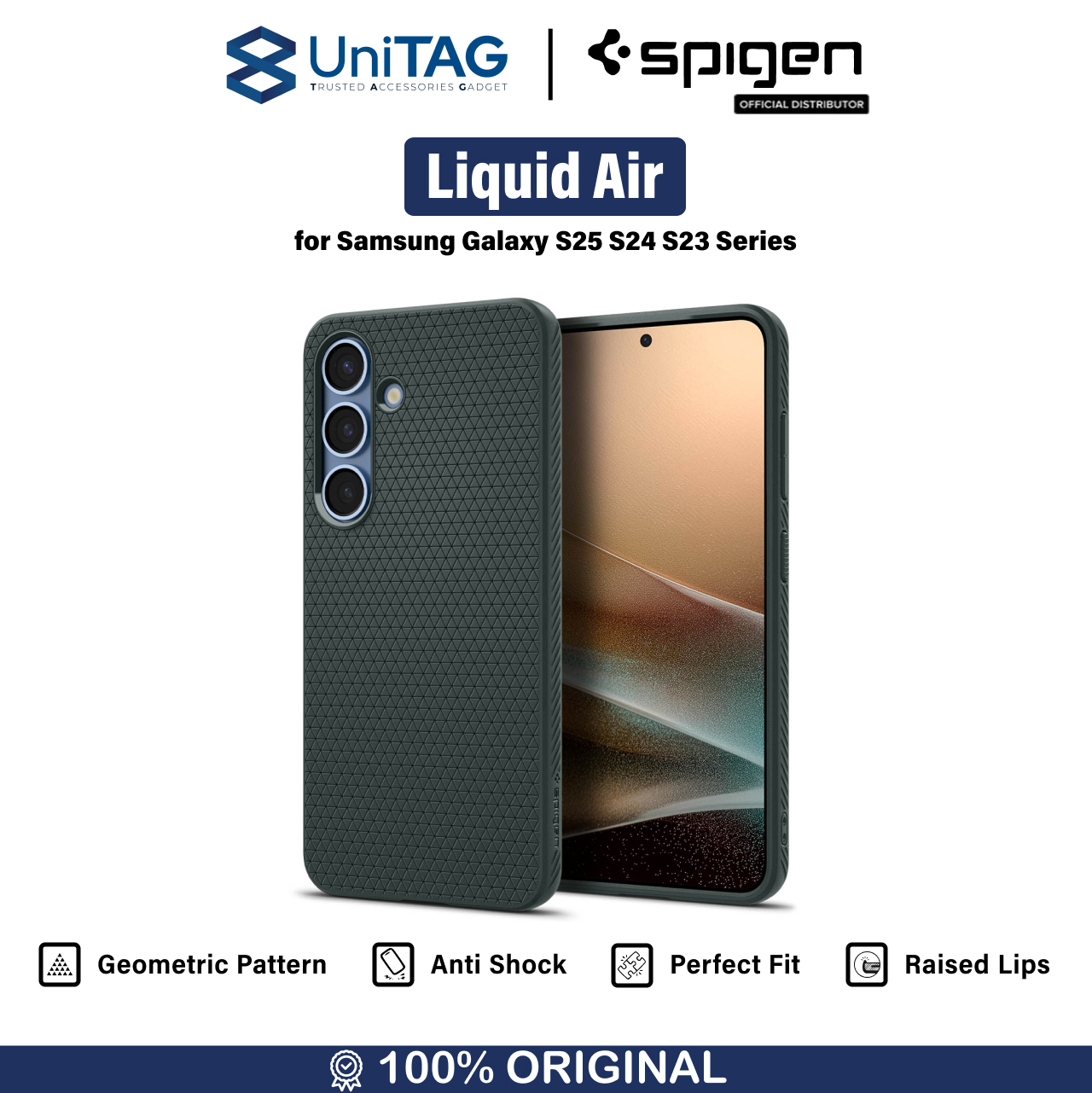 Spigen Galaxy S23 Ultra Case Liquid Air - Abyss Green ACS05615-1