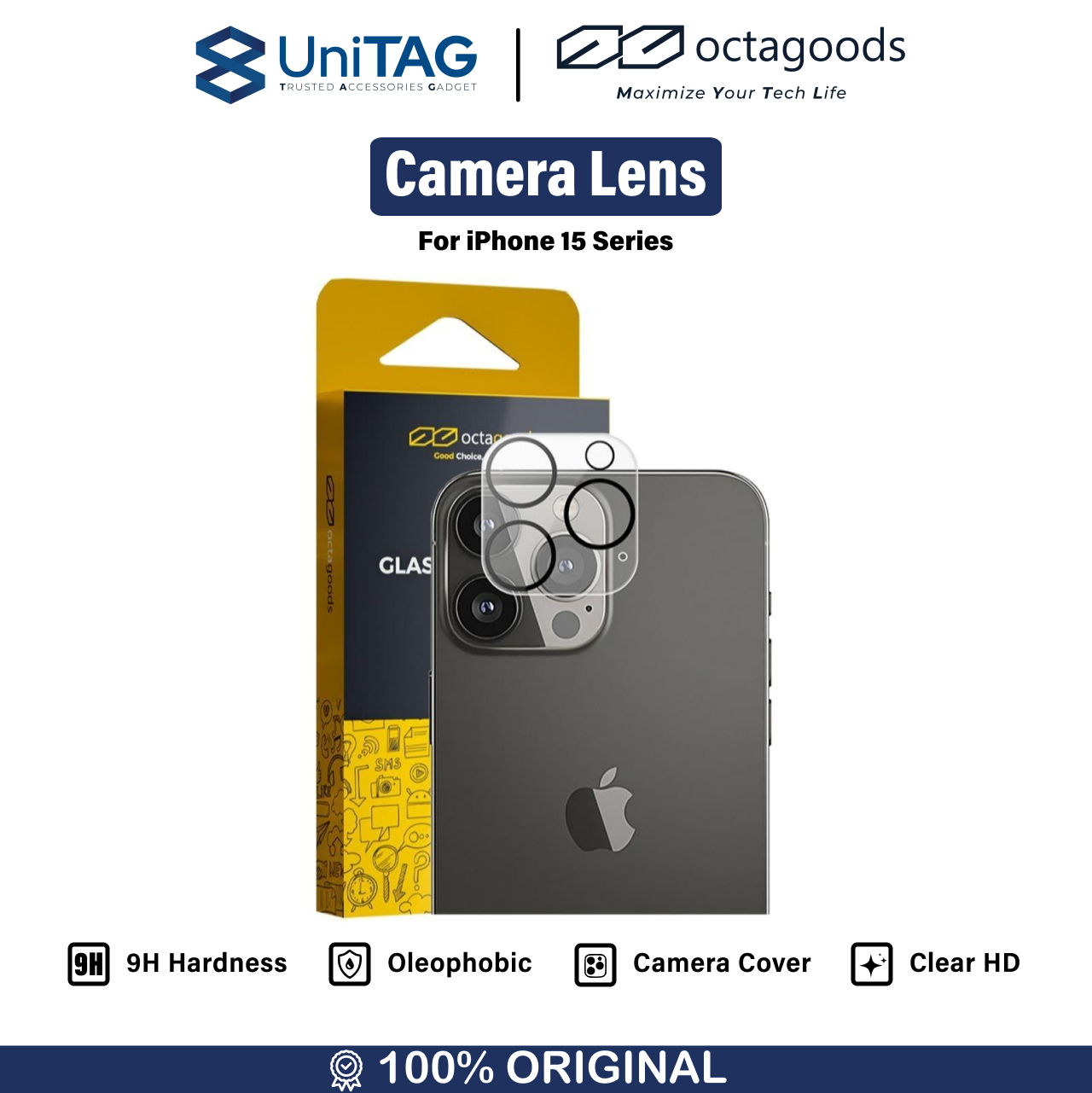 Octagoods iPhone 15 Plus Camera Lens Silk - Clear PG7095