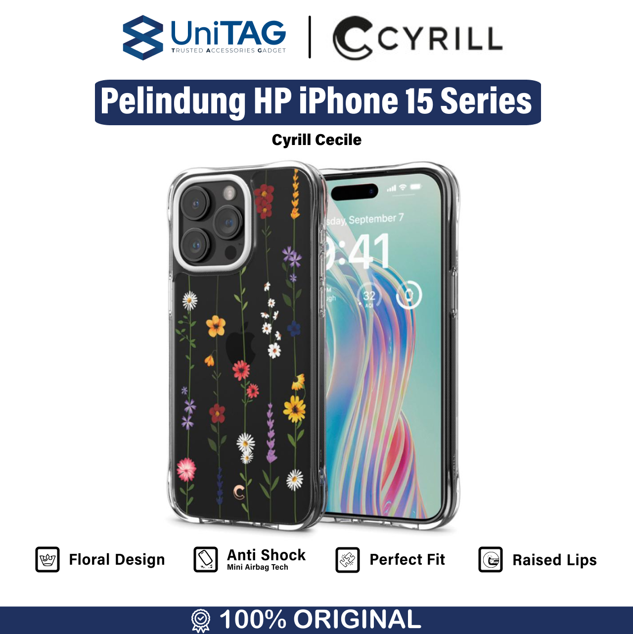 Cyrill iPhone 15 Pro Max Case Cecile - Flower Garden ACS06625