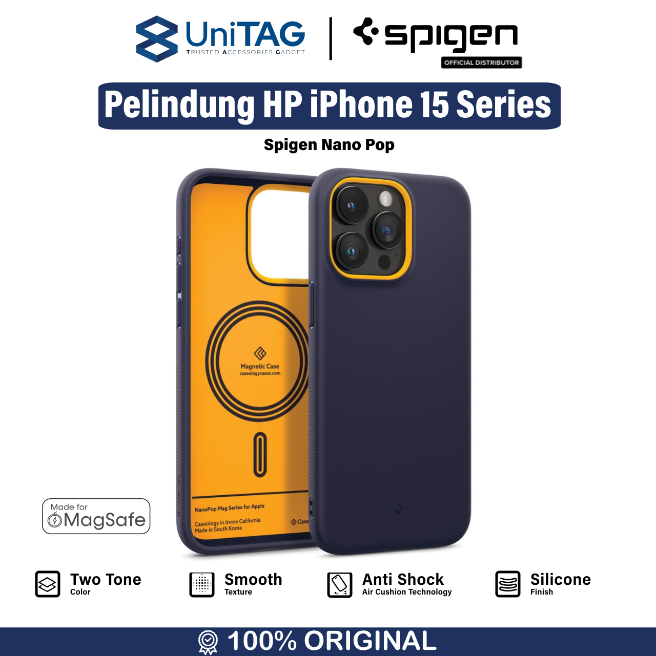 Caseology iPhone 15 Pro Max Case Magsafe Nano Pop Mag - Blueberry Navy ACS06617