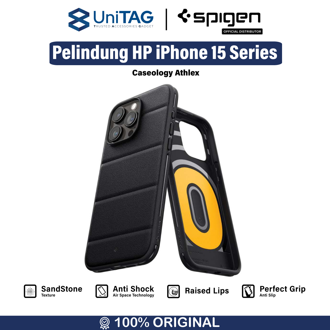 Caseology iPhone 15 Pro Case Athlex - Active Black ACS06758
