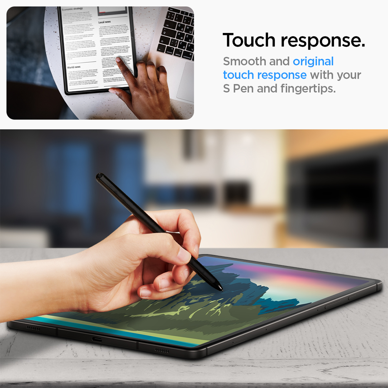 Spigen Galaxy Tab S10 Ultra / S9 Ultra Tempered Glass with Tray 1 Pack GlastR EZ Fit - Transparency AGL06998