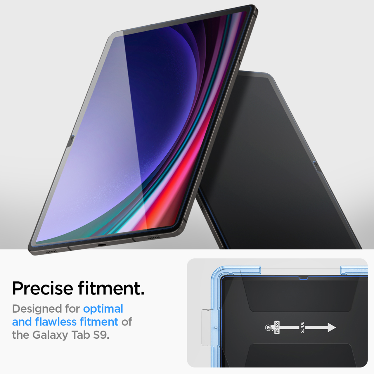 Spigen Galaxy Tab S10 Ultra / S9 Ultra Tempered Glass with Tray 1 Pack GlastR EZ Fit - Transparency AGL06998