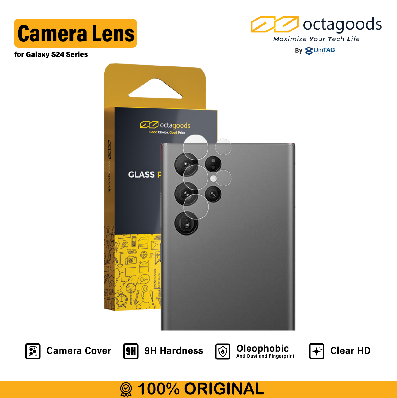 Octagoods Galaxy S24 Plus Camera Lens Protector - Clear SX7277