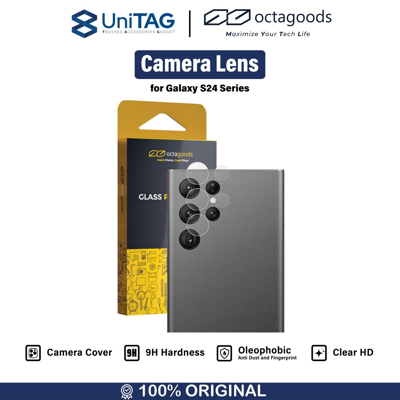 Octagoods Galaxy S24 Ultra Camera Lens Protector - Clear SX7278