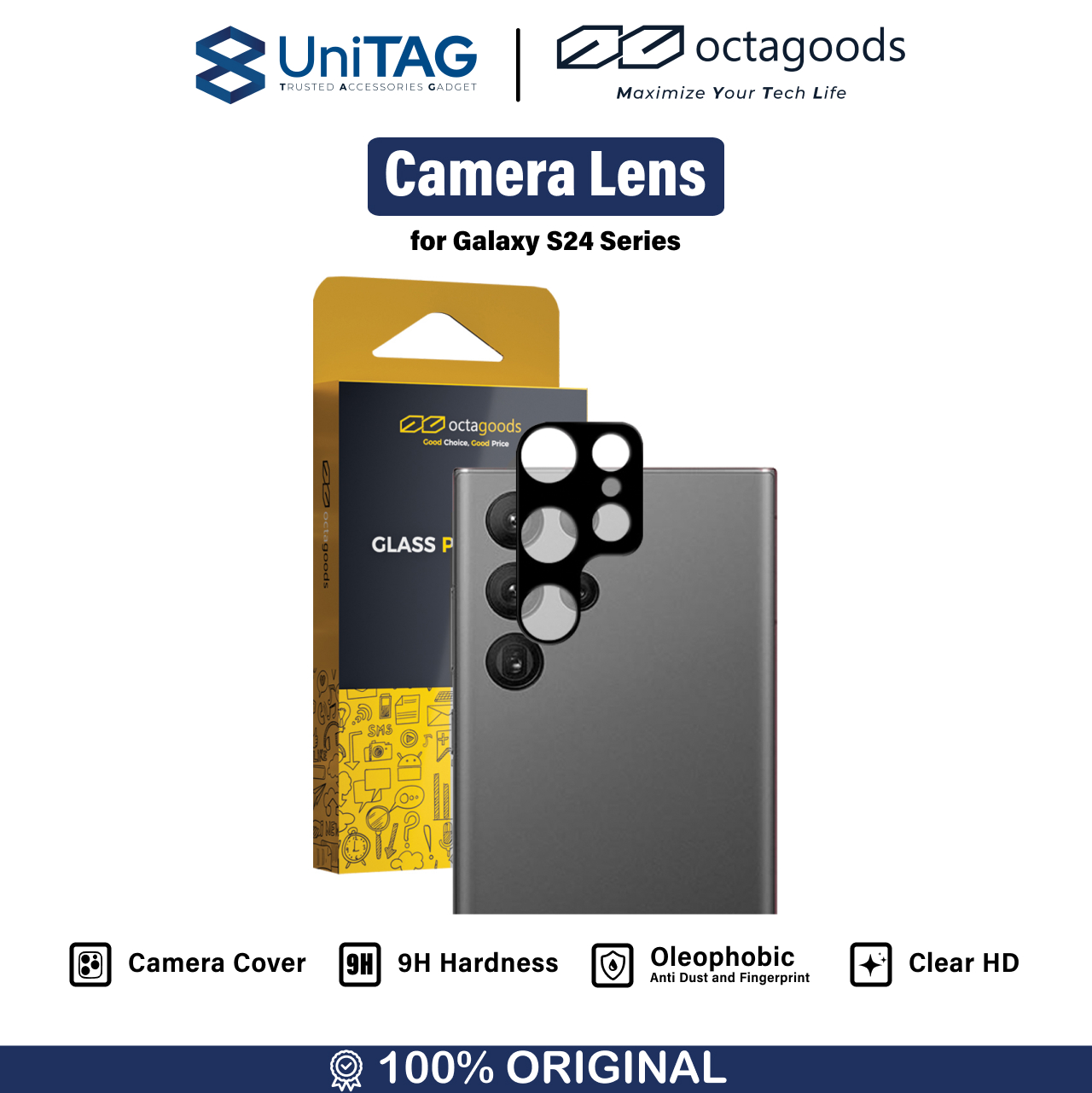 Octagoods Galaxy S24 Ultra Camera Lens Protector - Silk Clear SX7281