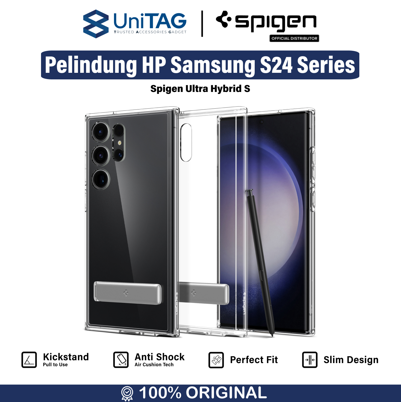 Spigen Galaxy S24 Ultra Case Stand Ultra Hybrid S - Crystal Clear ACS07299