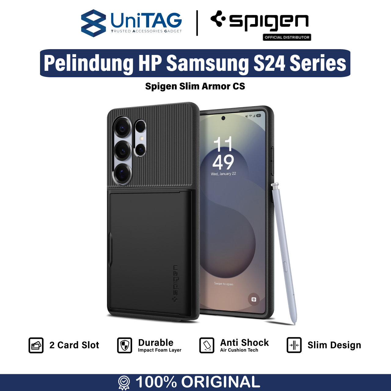 Spigen Galaxy S24 Ultra Case Slim Armor CS - Black ACS07306