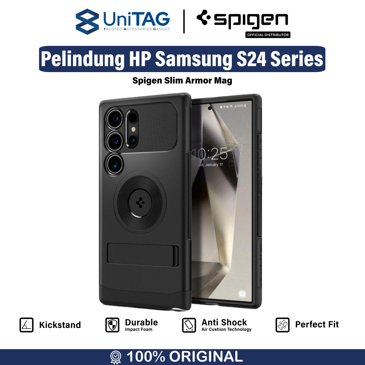 Spigen Galaxy S24 Ultra Case Slim Armor MagFit - Black ACS07189 (Offline SKU)