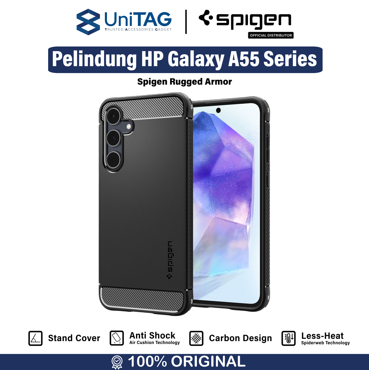 Spigen Galaxy A55 (2024) Case Rugged Armor - Matte Black ACS07500