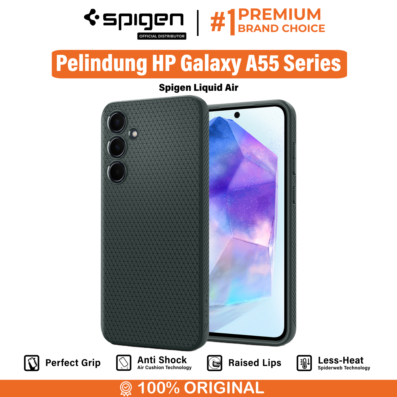 Spigen Galaxy A55 (2024) Case Liquid Air - Abyss Green ACS07527