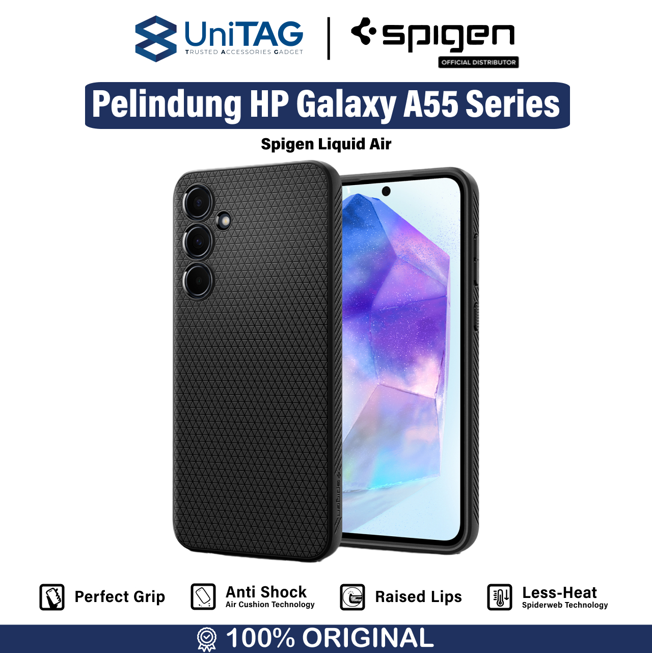 Spigen Galaxy A55 (2024) Case Liquid Air - Matte Black ACS07526-1