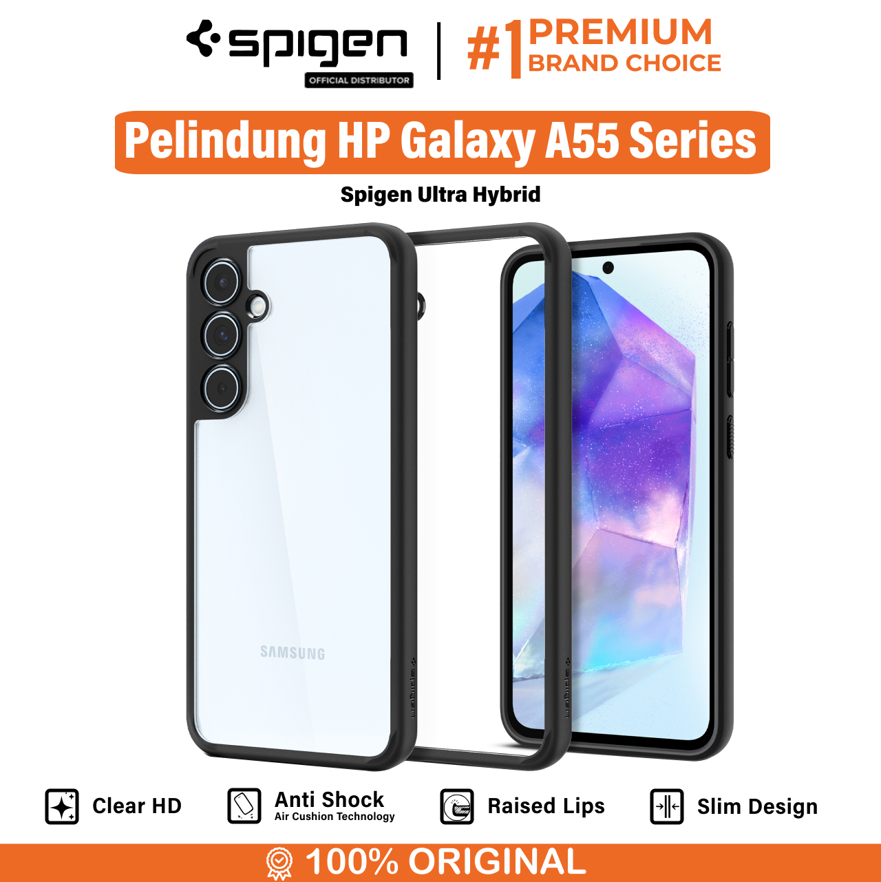 Spigen Galaxy A55 (2024) Case Ultra Hybrid - Matte Black ACS07529