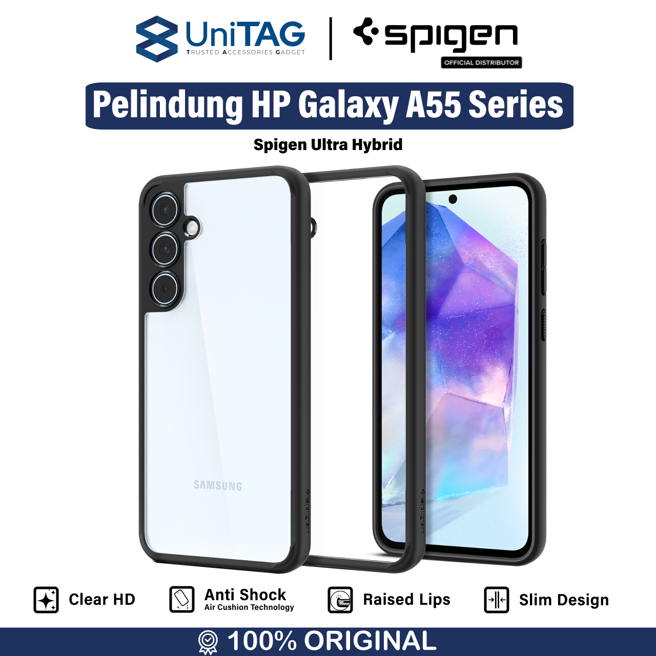 Spigen Galaxy A55 (2024) Case Ultra Hybrid - Crystal Clear ACS07528-1