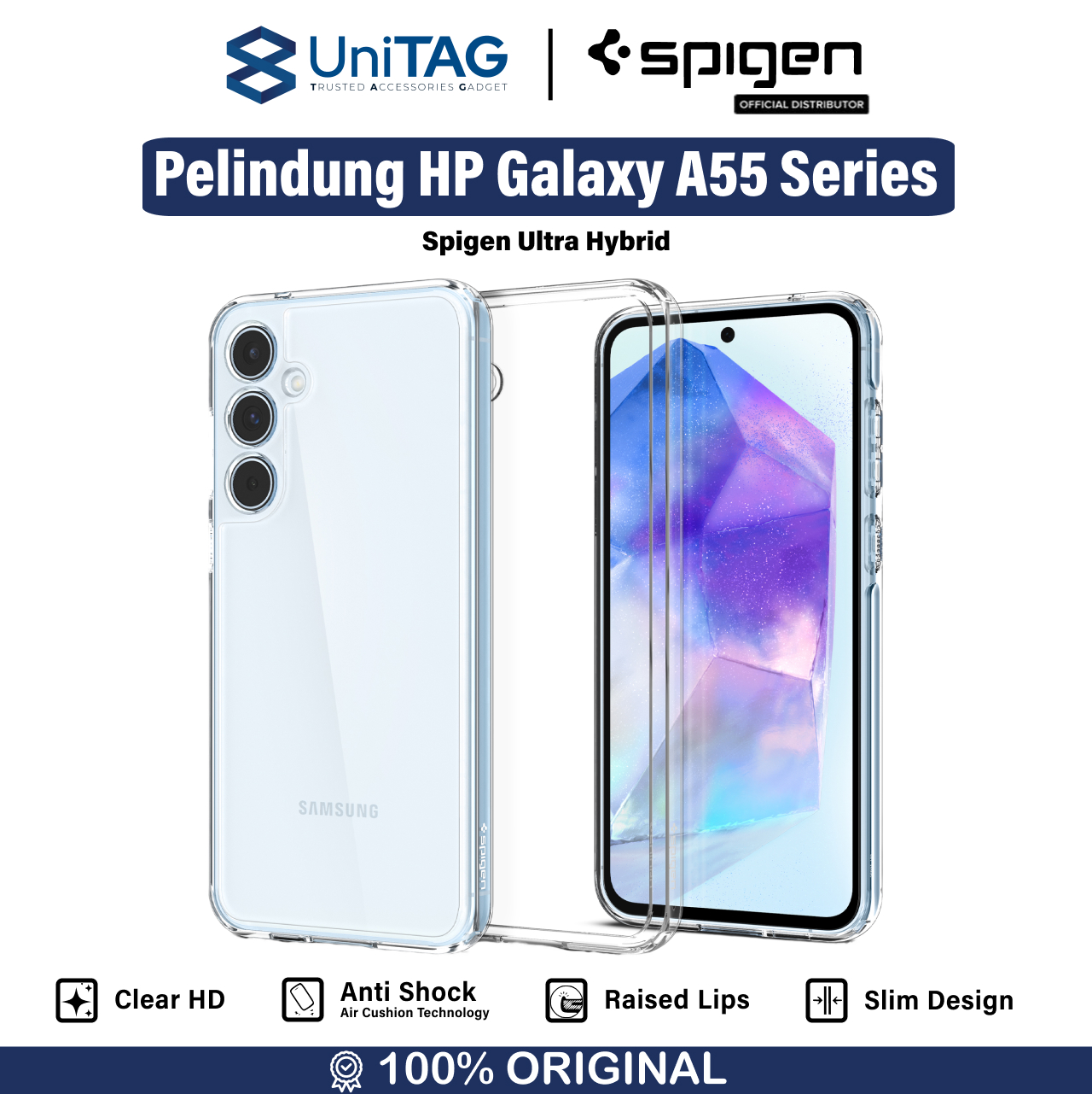 Spigen Galaxy A55 (2024) Case Ultra Hybrid - Crystal Clear ACS07528