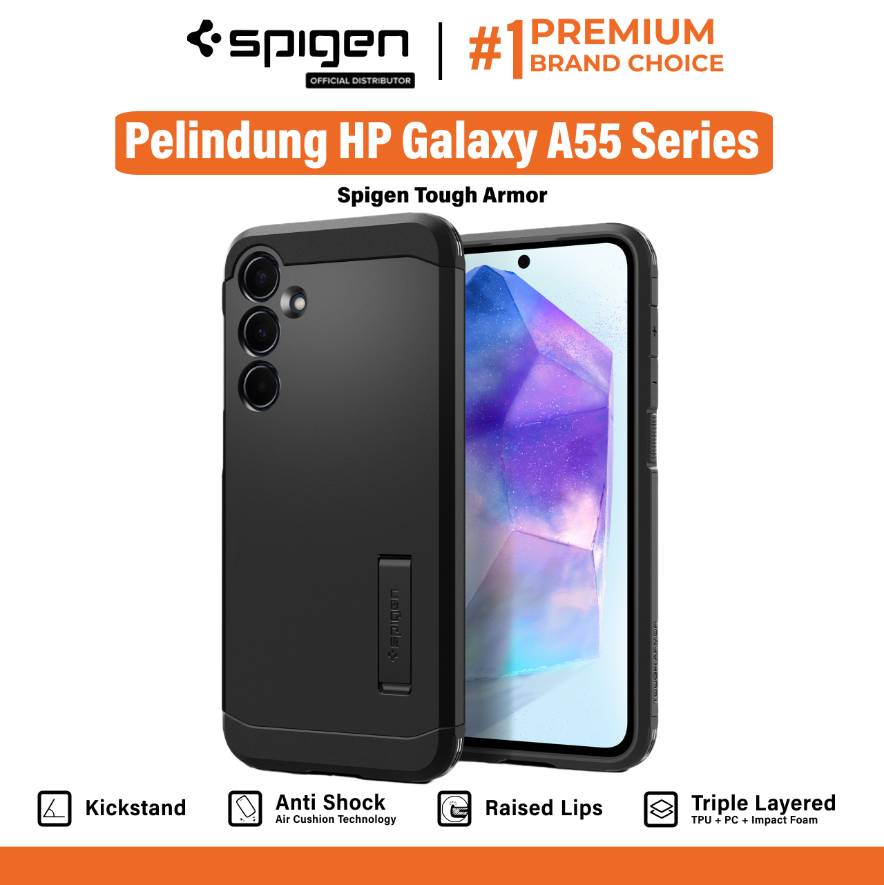 Spigen Galaxy A55 (2024) Case Tough Armor - Black ACS07530