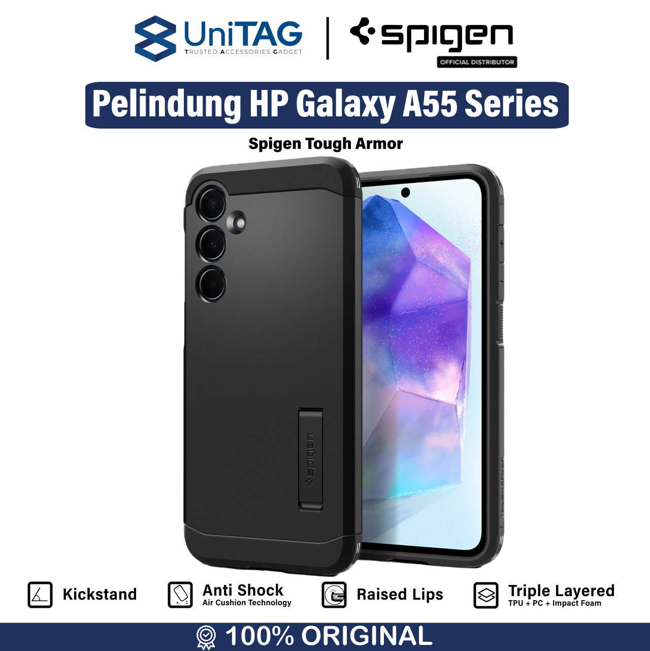 Spigen Galaxy A55 (2024) Case Tough Armor - Black ACS07530