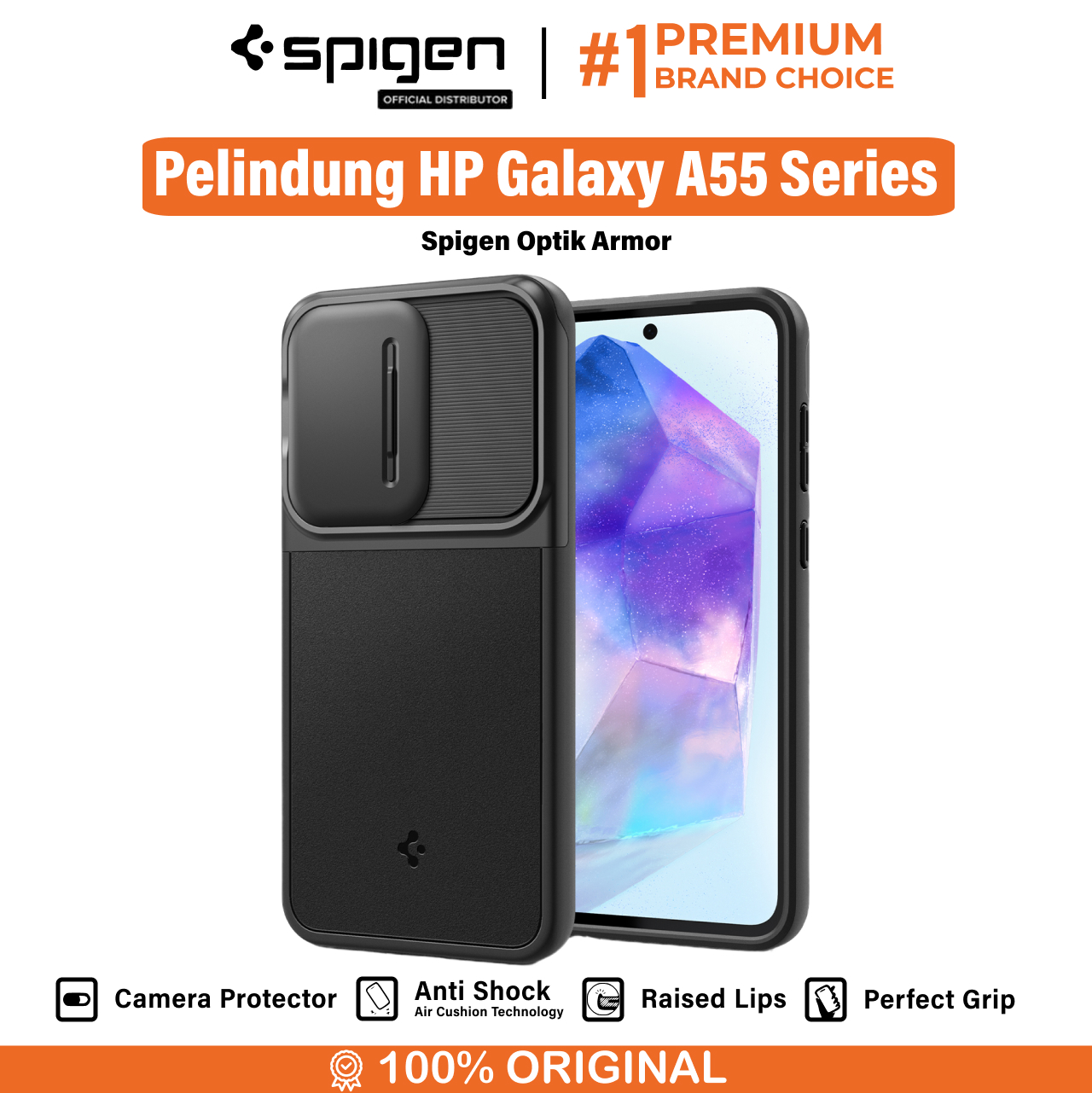 Spigen Galaxy A55 5G Case Optik Armor - Black ACS07535