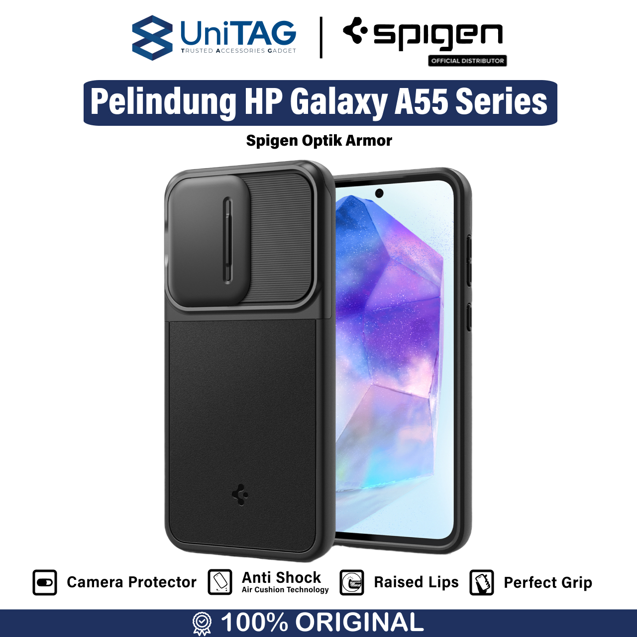Spigen Galaxy A55 5G Case Optik Armor - Black ACS07535
