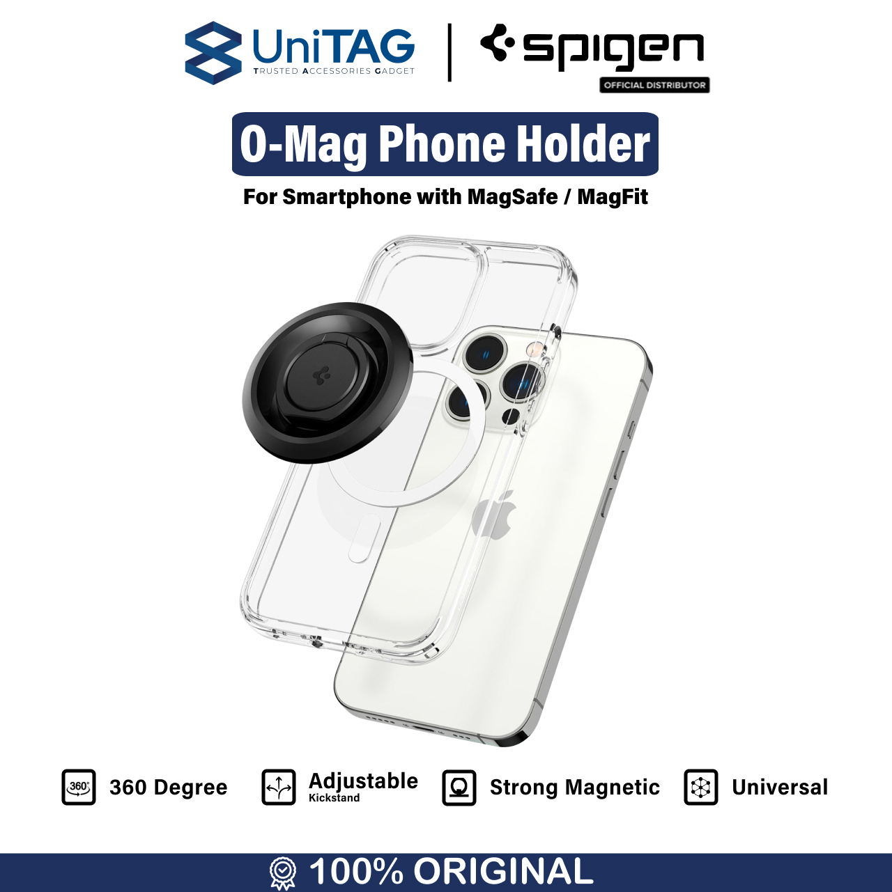 Spigen MagFit O-Mag Magnetic Phone Holder - Black OM100 AMP03120