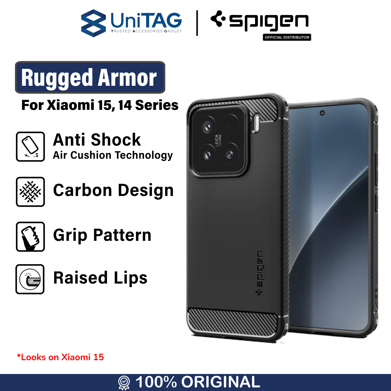 Spigen Xiaomi 14 Case Rugged Armor - Matte Black ACS07422