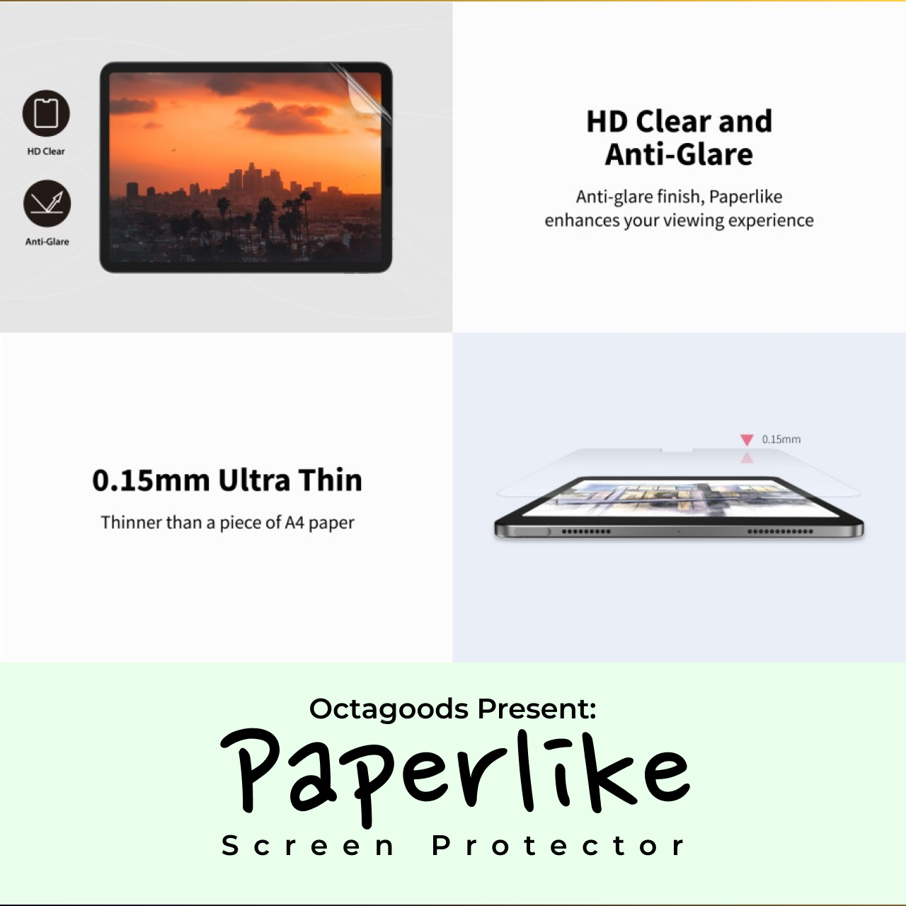 Octagoods iPad Air 11" (2025 / 2024) Screen Protector Paperlike - Matte PG7365