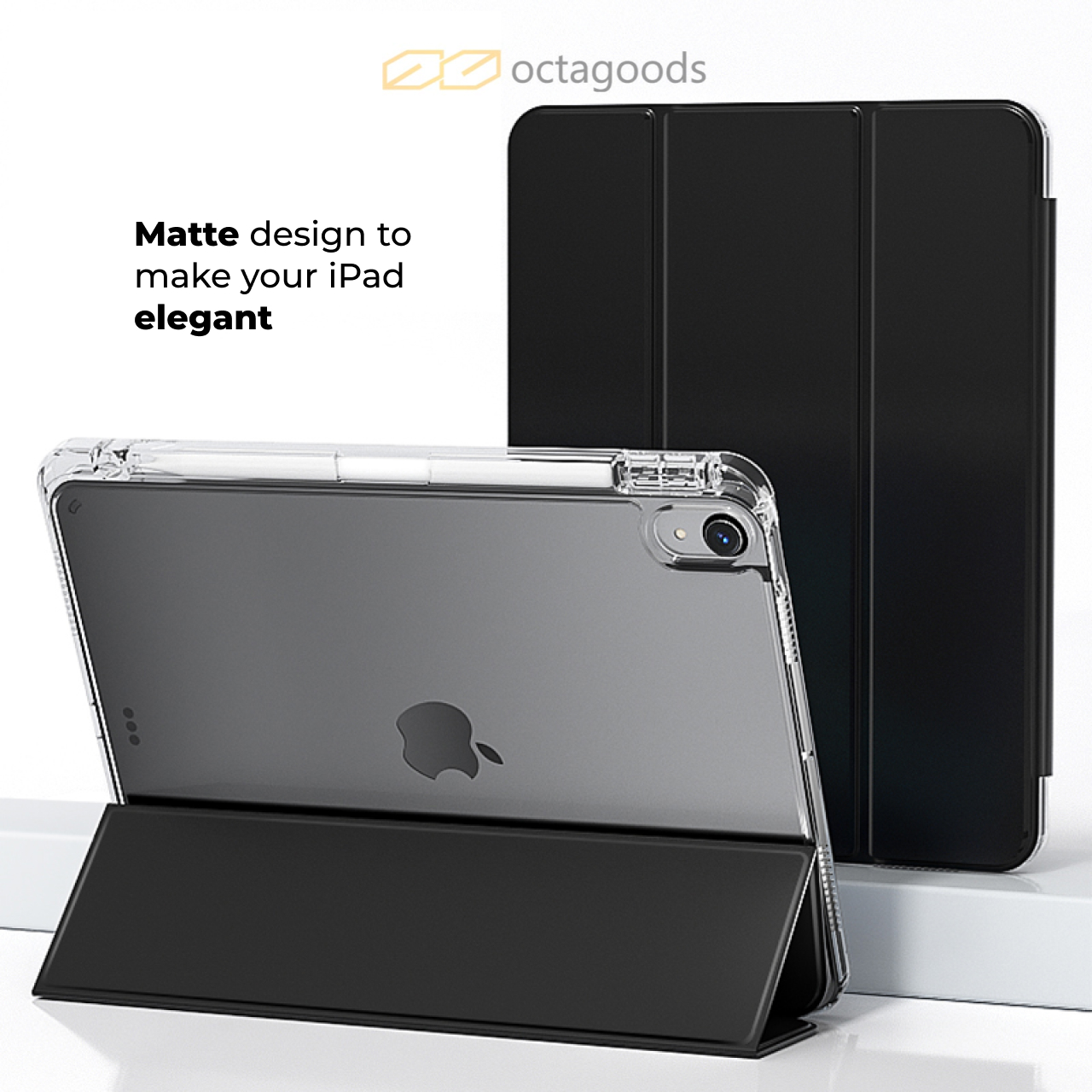 Octagoods iPad Air 11" (2025 / 2024) Case Pen Slot Hybrid Silicone - Clear PB55032