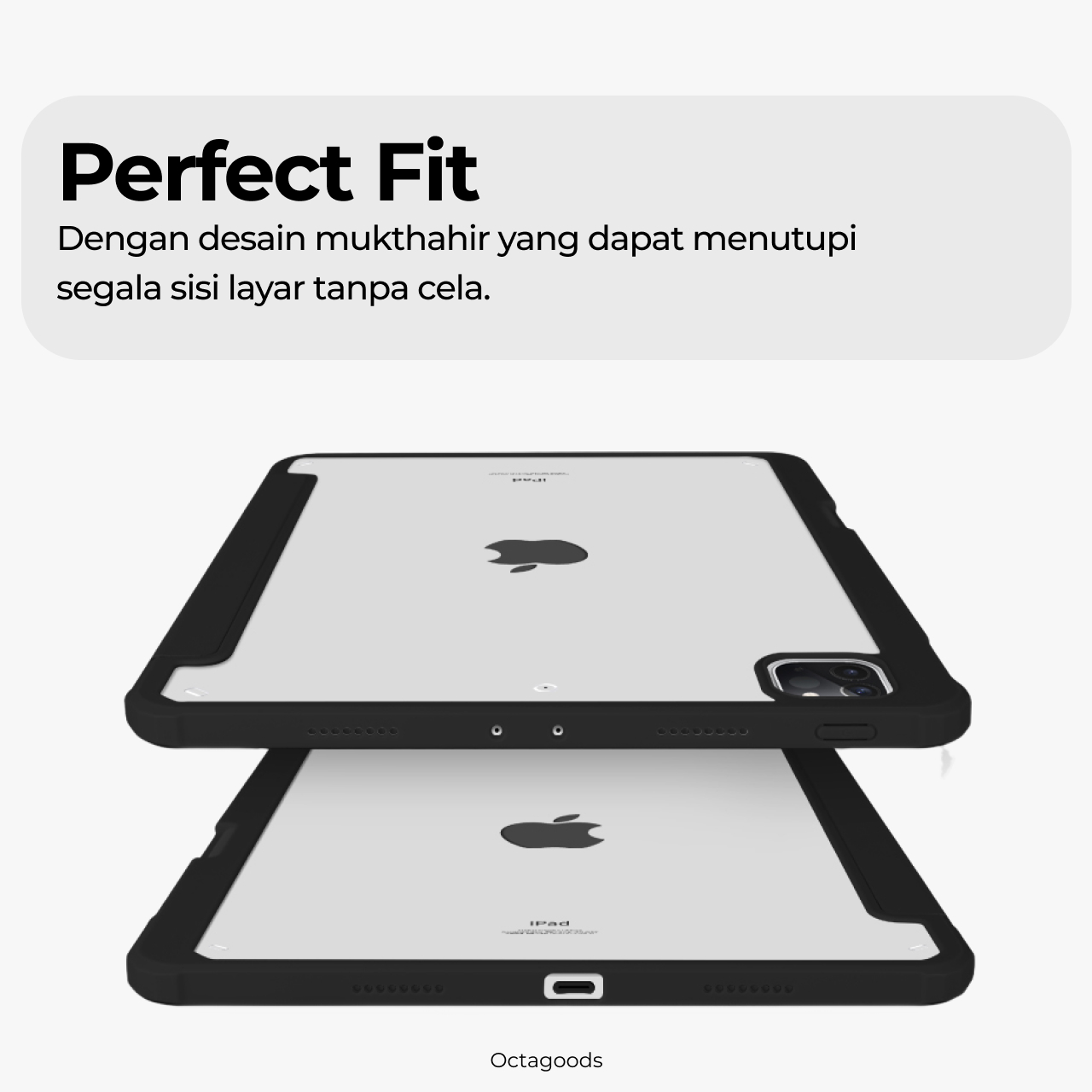 Case iPad Pro 11" inch/13" inch M4 2024 Octagoods Pen Pencil Slot Hybrid Silicone Matte Cover Casing