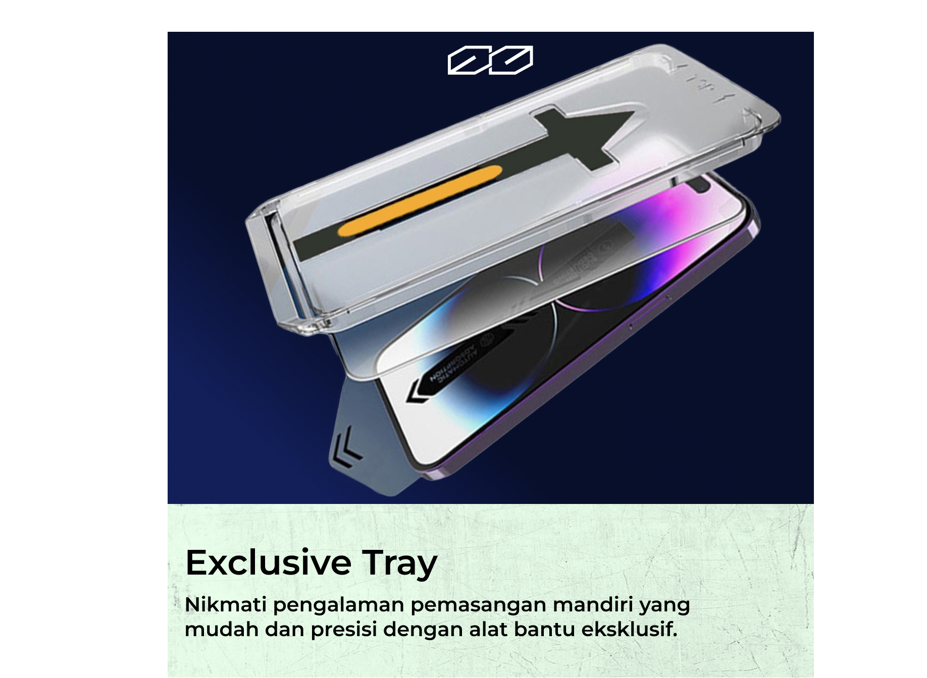 Octagoods iPhone 16 Pro Max Tempered Glass Full Cover with Tray - Clear WCC051
