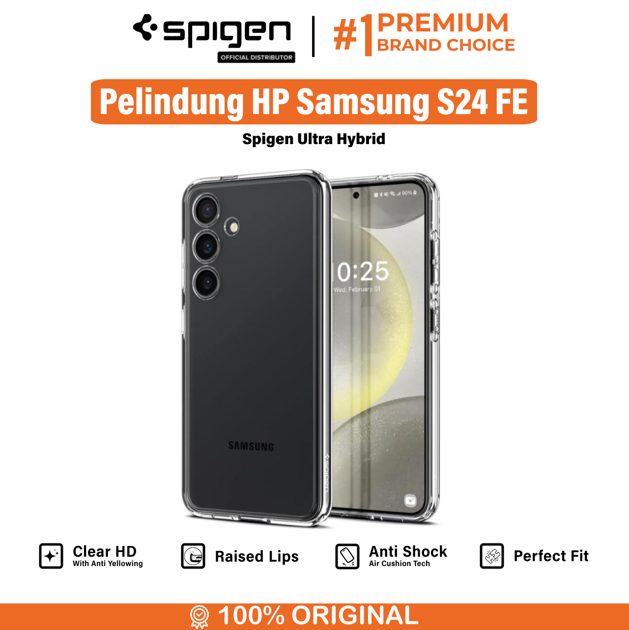 Spigen Galaxy S24 FE Case Ultra Hybrid - Crystal Clear ACS08620