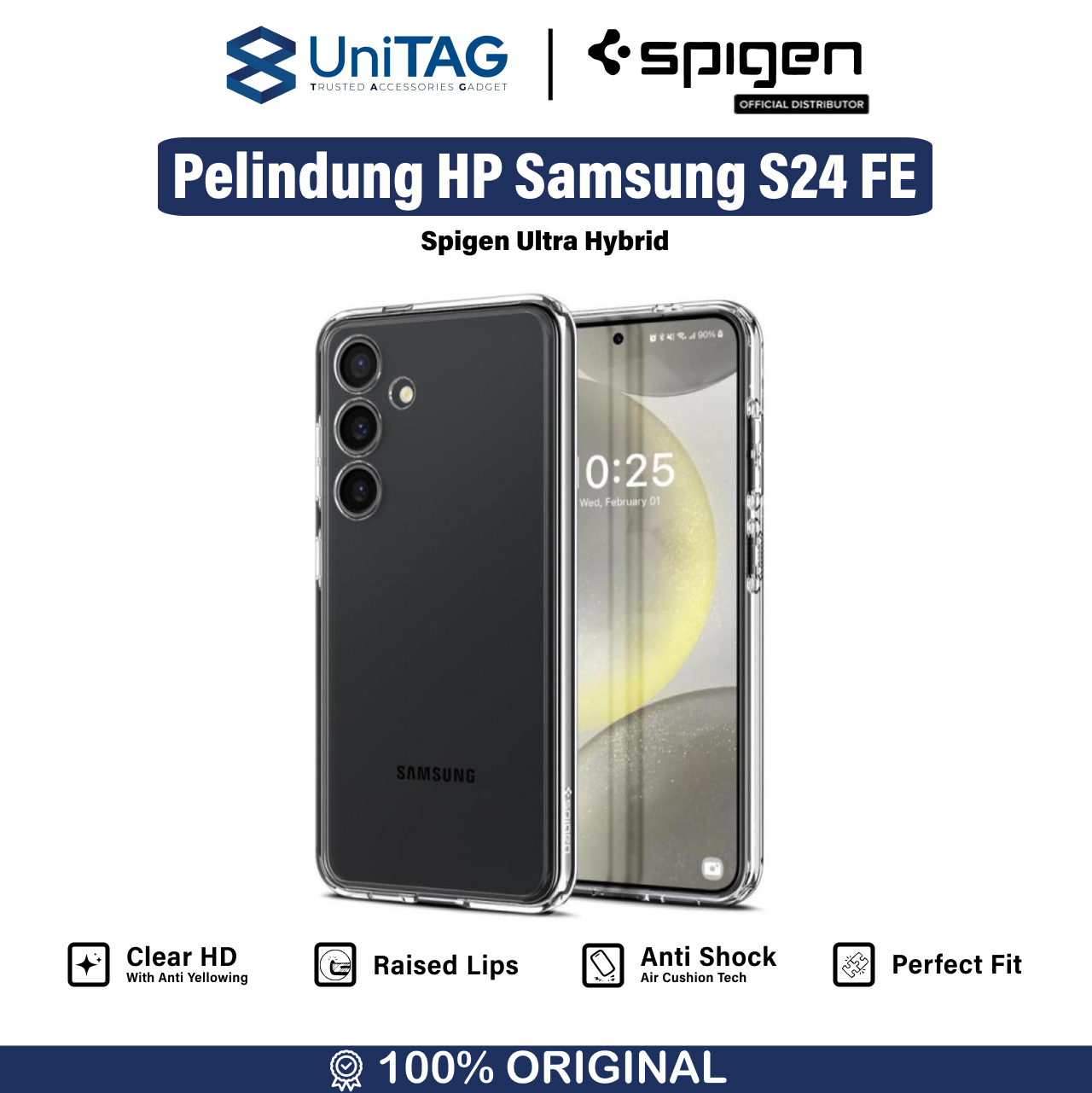Spigen Galaxy S24 FE Case Ultra Hybrid - Crystal Clear ACS08620