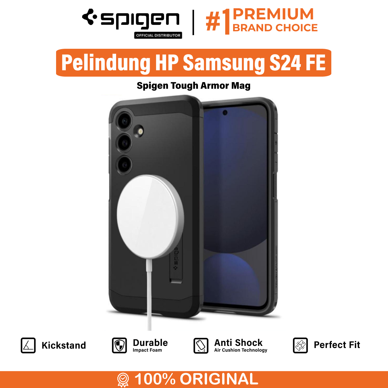 Spigen Galaxy S24 FE Case Tough Armor - Black ACS08623