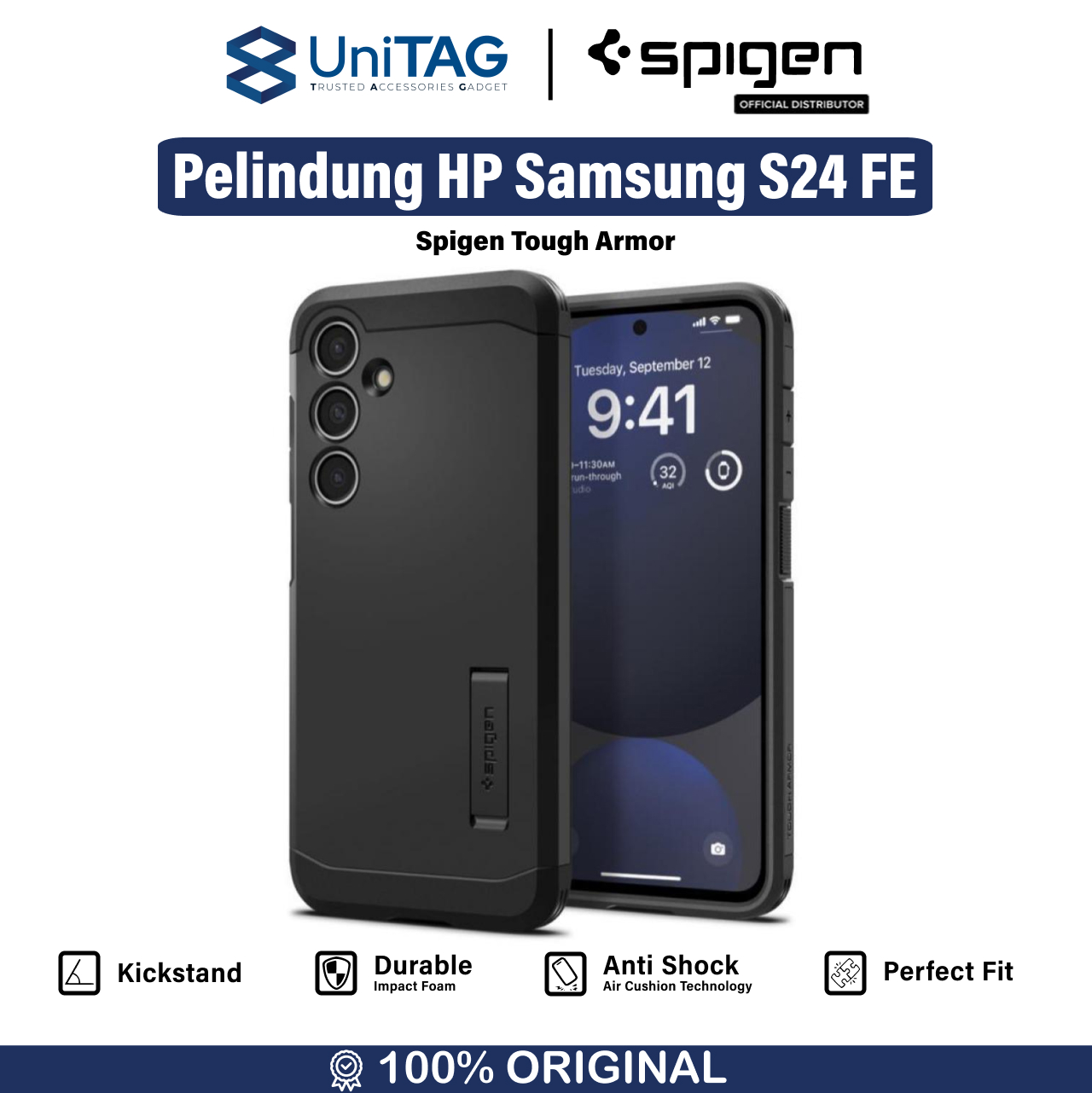 Spigen Galaxy S24 FE Case Magsafe Tough Armor MagFit - Black ACS08625
