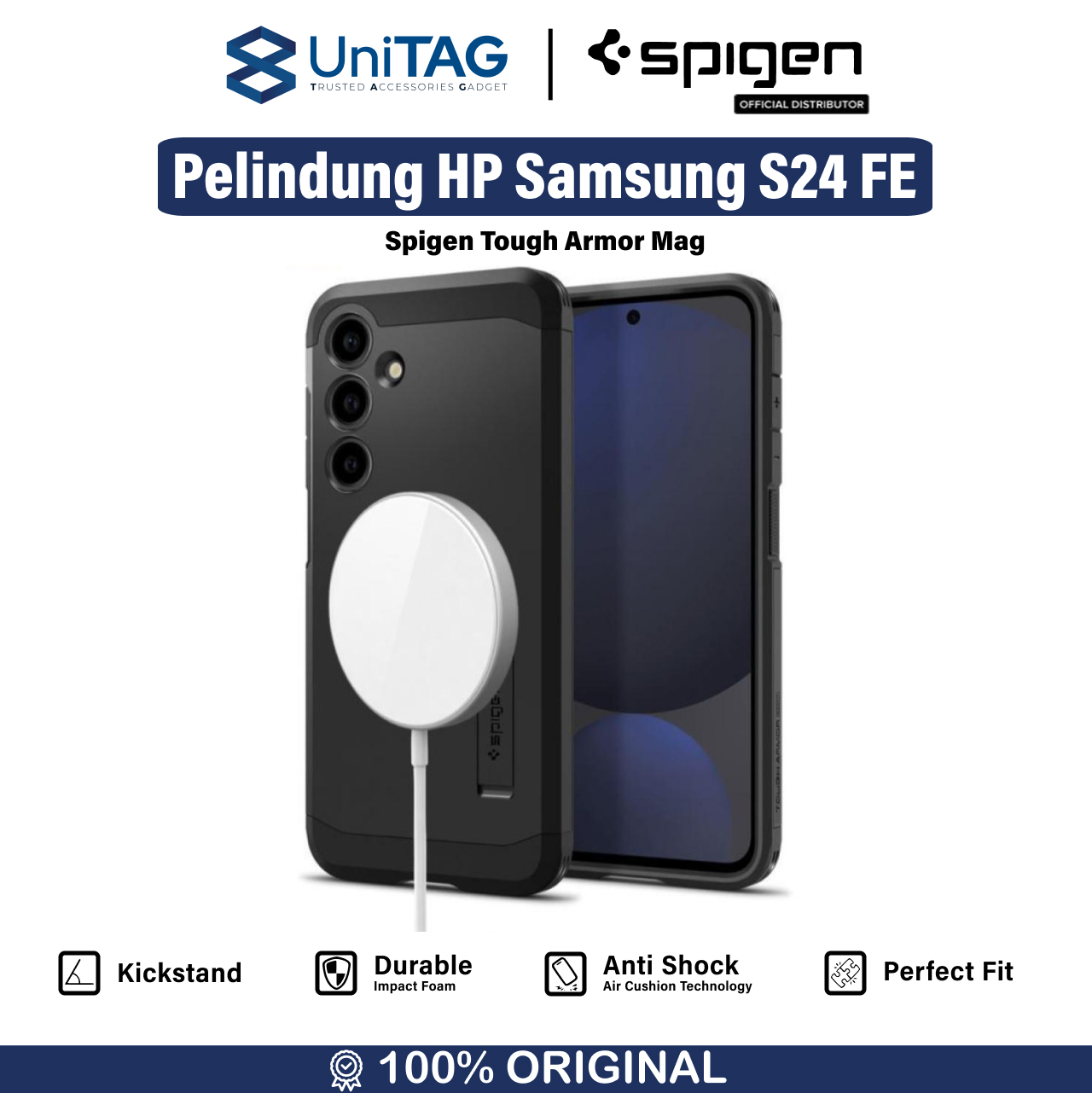 Spigen Galaxy S24 FE Case Tough Armor - Black ACS08623