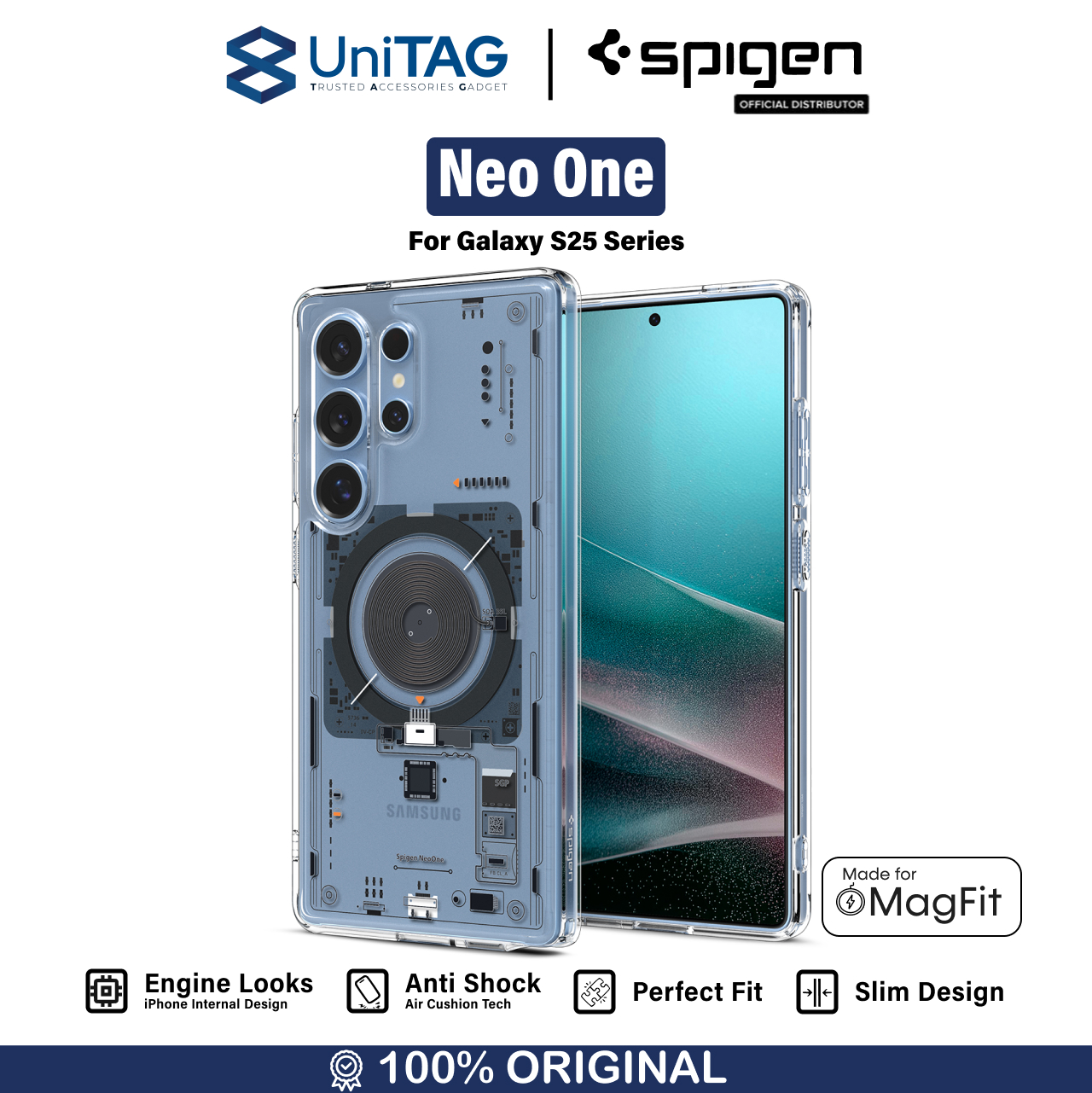 Case Samsung Galaxy S25 Ultra Plus Spigen Ultra Hybrid Neo One Magnetic MagFit Anti Crack Casing