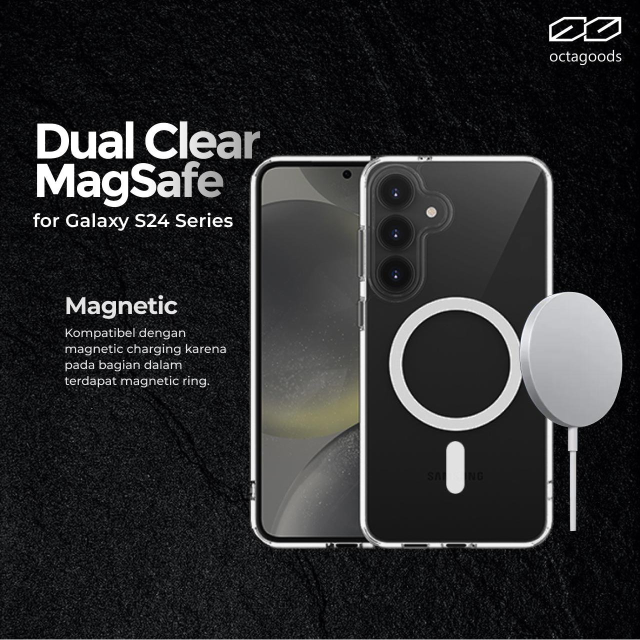 Case Samsung Galaxy S25 Ultra Plus Octagoods Dual Clear Magnetic Anti Crack Shock Slim Cover Casing