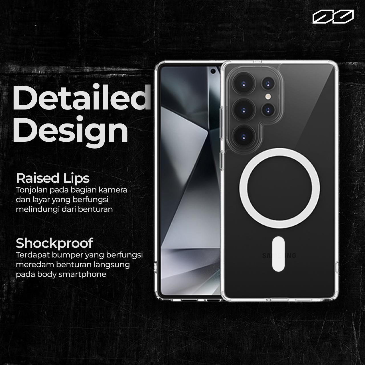 Case Samsung Galaxy S25 Ultra Plus Octagoods Dual Clear Magnetic Anti Crack Shock Slim Cover Casing