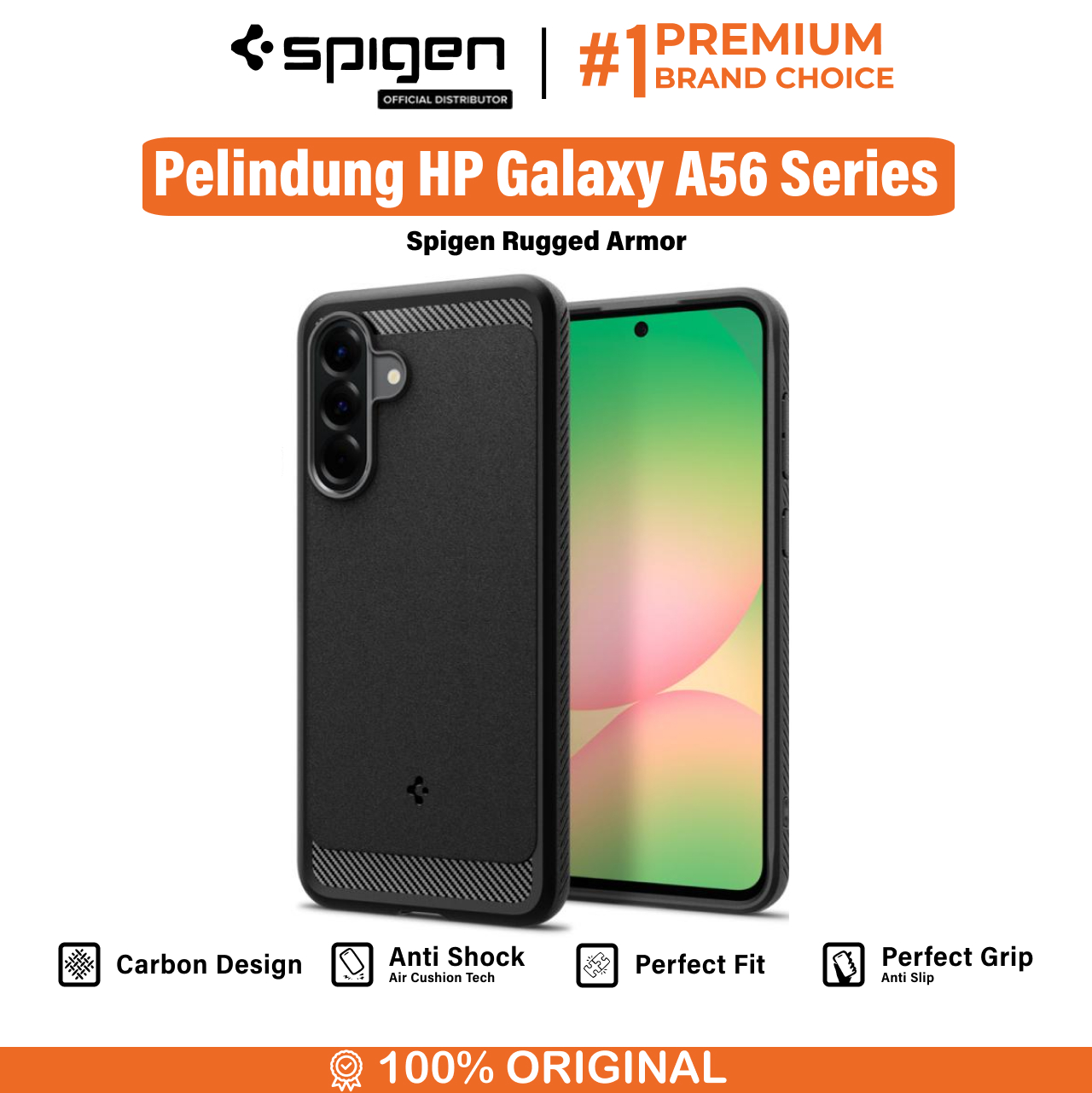 Spigen Galaxy A56 5G Case Rugged Armor - Matte Black ACS09225-1