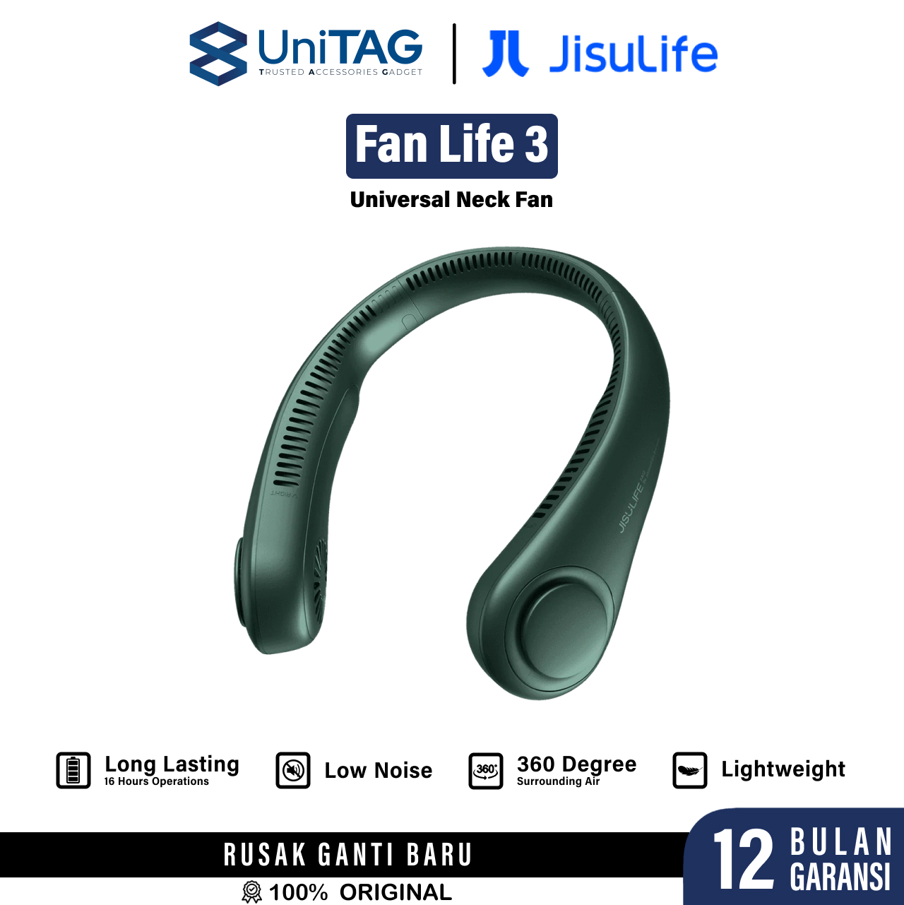 Jisulife Neckfan Life3 4000mAh - Green JL NF FA14 GN